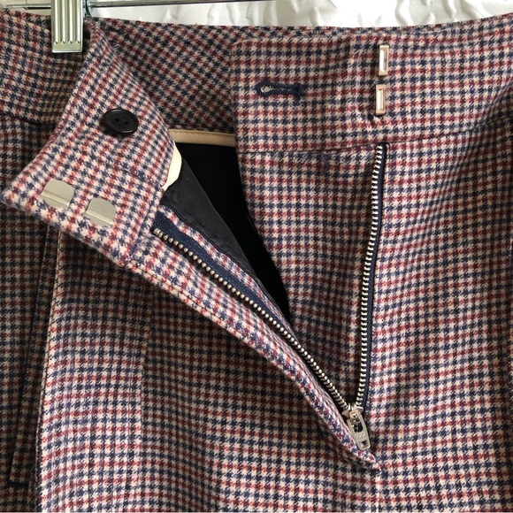 Aritzia Wilfred New Tie Front Pant Wool Cashmere Blend Eliot Plaid Print Pants - Picture 7 of 16